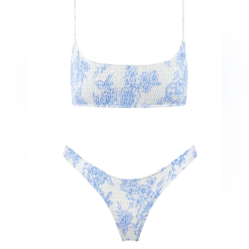 Blue Floral Bikini Set